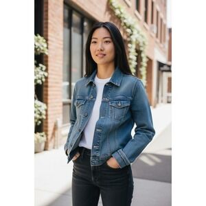 AG Adriano Goldschmied Denim Jacket Womens Small Streamside Wash Stretch Trucker